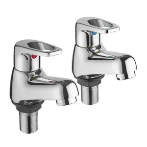 Mira Assist Lever Basin Pillar Taps Chrome Commercial Utility Taps - 1 Pair WRAS