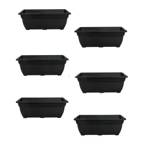 6 x Black Bell Trough Planter 50cm