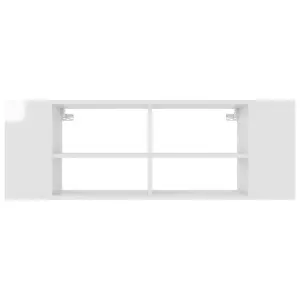 vidaXL Wall-Mounted TV Cabinet High Gloss White 102x35x35 cm Engineered Wood