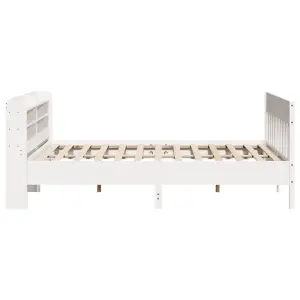 Berkfield Bed Frame without Mattress White 180x200 cm Super King Solid Wood Pine