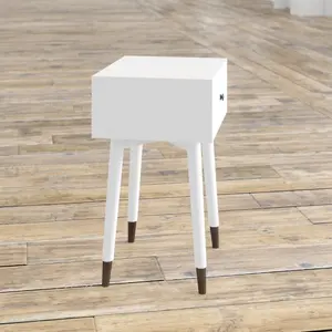 1 Drawer Bedside Table White