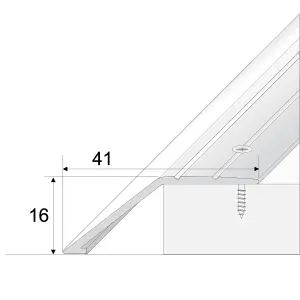 A47 41mm Anodised Aluminium Door Threshold Ramp Profile - Black, 1.0m