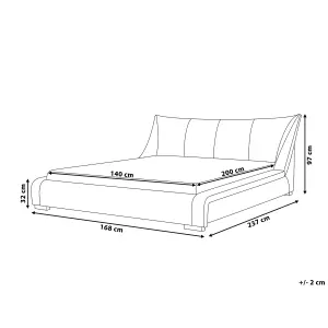 Leather EU Double Bed White NANTES