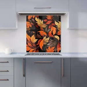 Autumn Leaves Design Premium Glass Kitchen Splashback W700mm x H650mm