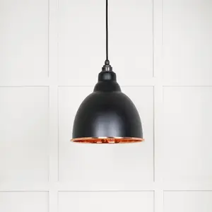 Hammered Copper Brindley Pendant in Elan Black