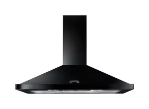 Rangemaster LEIHDC100BC/ Steel Chimney Cooker hood (W)99.8cm - Gloss black