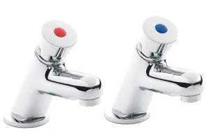 Push Button Basin Taps - Chrome