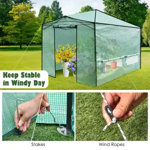 Costway 3.6 x 2.4 m Folding Pop-up Greenhouse Walk-in Gardening Greenhouse