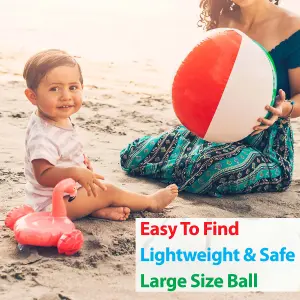 Inflatable 20 Inch Beach Ball 6 Panel Multi-Coloured Shiny Toy - Wild 'n Wet