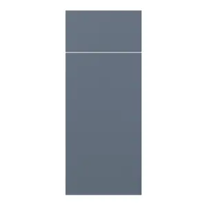 GoodHome Alisma Matt blue Slab Door & drawer 300mm