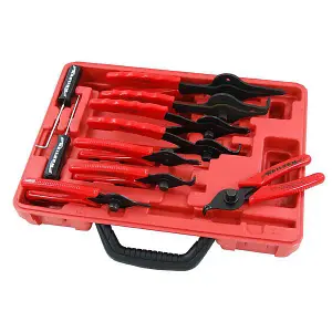 10pc Internal & External Circlip Snap Ring Plier Set. Red Case (Neilsen CT1107)