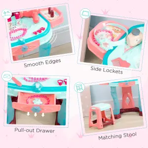 AIYAPLAY 31 Piece Kids Dressing Playset w/ Princess Mirror, Light & Sound