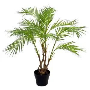 90cm Artificial Areca Palm Plant Realistic Detail Trunk with Copper Metal Plater