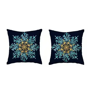 2 Pack Christmas Eve Snowflake Pillowcase Home Living Room Pillow