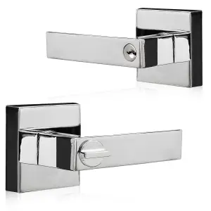 XFORT Quad Entrance Knob Set Polished Chrome for Internal Doors