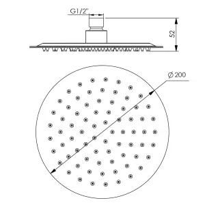 Hommix Rubineta OLO Round Stainless Steel Shower Head