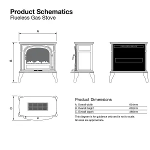 Focal Point Dalvik Flueless Black Gas Stove FPFBQ591