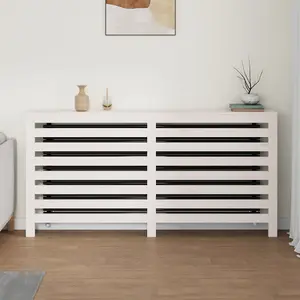 Radiator Cover White 169x19x84 cm Solid Wood Pine