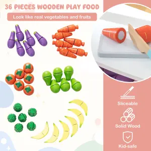 Costway Farmers Market Play Set Grocery Store for Kids w/Food Accessories