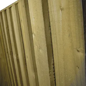 Flat Top Feather Edge Fence Panel (Pack of 4) Width: 6ft x Height: 3ft Vertical Closeboard Planks Fully Framed