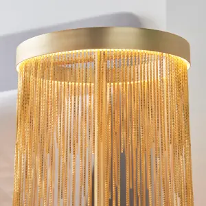 Zanita Brushed Gold with Gold Waterfall Effect Modern 1 Light Warm White LED Table Light