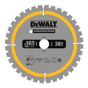 DEWALT DT90270 Construction Circular Saw Blade 2 Pack 165 x 20mm x 24T/36T