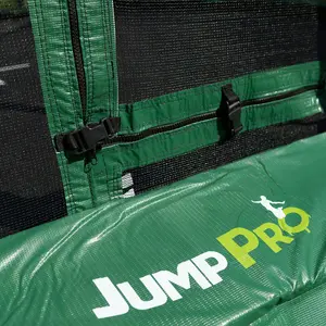 14ft JumpPRO™ Xcite Green Round Trampoline with Enclosure