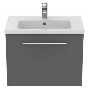 Ideal Standard i.life S Compact Matt Quartz Grey Wall-mounted Bathroom Vanity unit (H) 440mm (W) 600mm