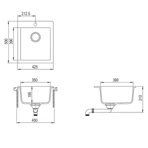 vidaXL Overmount Kitchen Sink Single Basin Granite Grey