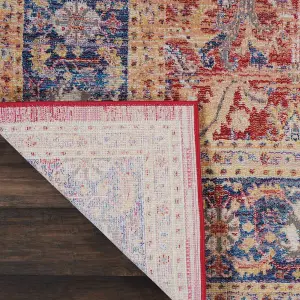 Red Traditional Persian Easy to Clean Floral Rug For Bedroom Dining Room Living Room -122cm X 183cm