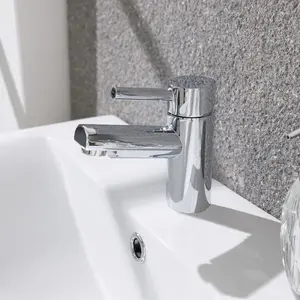 Nes Home Contemporary Bathroom Chrome Basin Sink Single Lever Mixer Tap