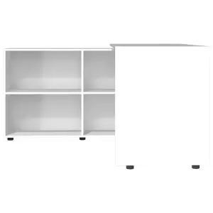 Berkfield Corner Desk High Gloss White Engineered Wood