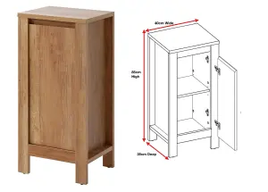 Bathroom Furniture Set: Freestanding 800 Vanity Sink Cabinet with Tallboy & Wall Unit Oak Effect Classic