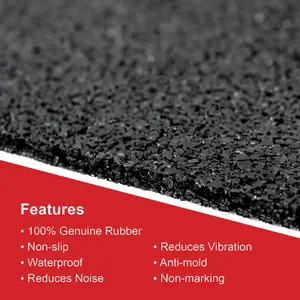 SPARES2GO Anti Vibration Noise Reducing Rubber Mat for Garage Workshop Washing Machines Tumble Dryers 600mm