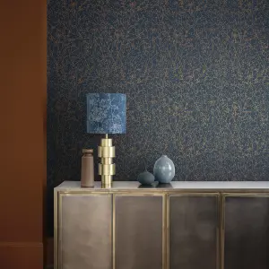 Clarissa Hulse Gypsophila Midnight & Copper effect Smooth Wallpaper