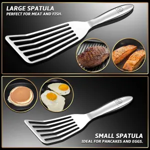 Gourmet Easy Set of 2 Stainless Steel Spatula - Silver