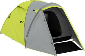 Outsunny Waterproof Camping Tent For 2-3 Persons With Dual Rooms, Portable, Ideal For Fishing Hiking Festivals, Yellow Aosom UK