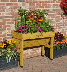 VegTrug Raised Garden Bed Wooden Planter- VegTrug Small  Wallhugger Natural