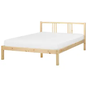 Wooden EU Double Size Bed Light VANNES