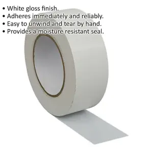 High-Quality White Duct Tape Roll 50mm x 50m - Easy Tear & Moisture Resistant