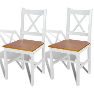 Berkfield Dining Chairs 2 pcs White Pinewood