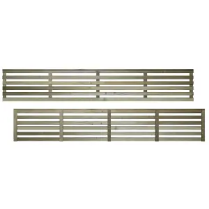 Premier Garden Supplies Vogue Horizontal Slatted (Pack of 4) Width: 6ft x Height: 1ft Flat Capped Fence Panel/Topper/Trellis