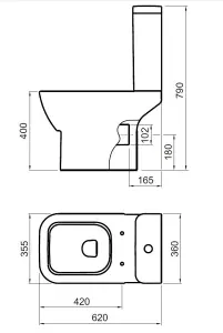 Cooke & Lewis Santoro White Close-coupled Toilet & full pedestal basin