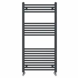 Right Radiators 1200x600 mm Straight Heated Towel Rail Radiator Bathroom Ladder Warmer Anthracite