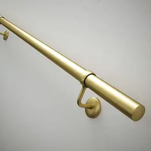 Rothley Satin Brass Stair Hand Rail Kit 2.4M