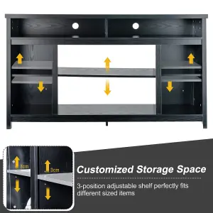 Costway Fireplace TV Stand Media Console Table w/ Adjustable Shelf for TVs up to 65"