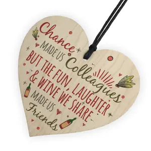 Red Ocean Colleagues Fun, Laughter  Wine Novelty Wooden Hanging Heart Leaving Gift Plaque Novelty Joke Sign