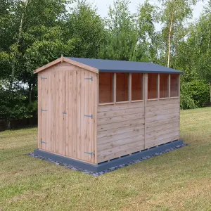 Shire Overlap 10x6 Double Door Shed with Windows