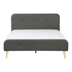 Fabric EU Double Size Bed Grey RENNES