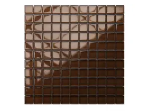 Glass mosaic on mesh for bathroom or kitchen 300mm x 300mm - Chocolate